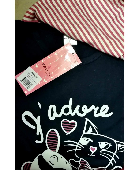 Дамска пижама с къс ръкав 5538 синя